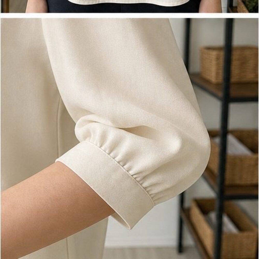 Cream Ruffle Blouse - Picture 5 of 6